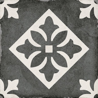 ART NOUVEAU PADUA BLACK 20X20 24416