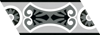 CHEVRON PATCHWORK B&W RIGHT 9X20,5 CH 23211